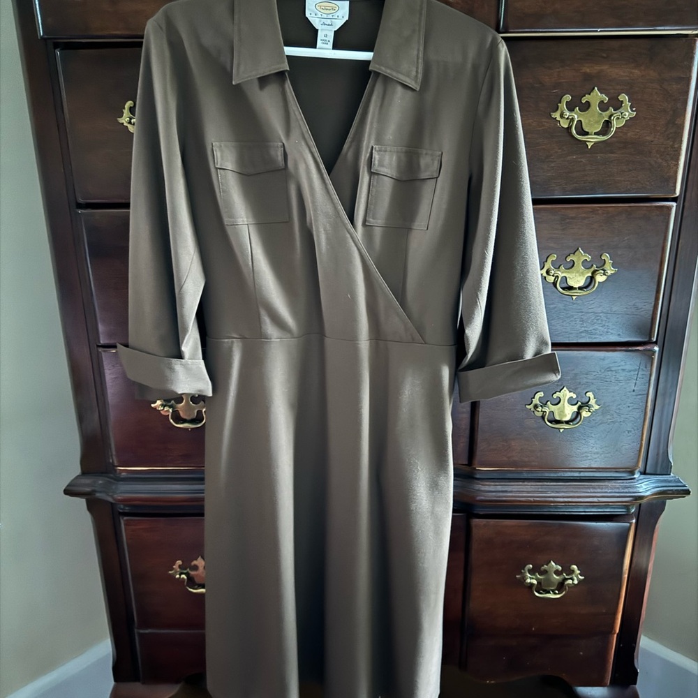 Talbots - Size 12P Stretch Dress. Cocoa brown.